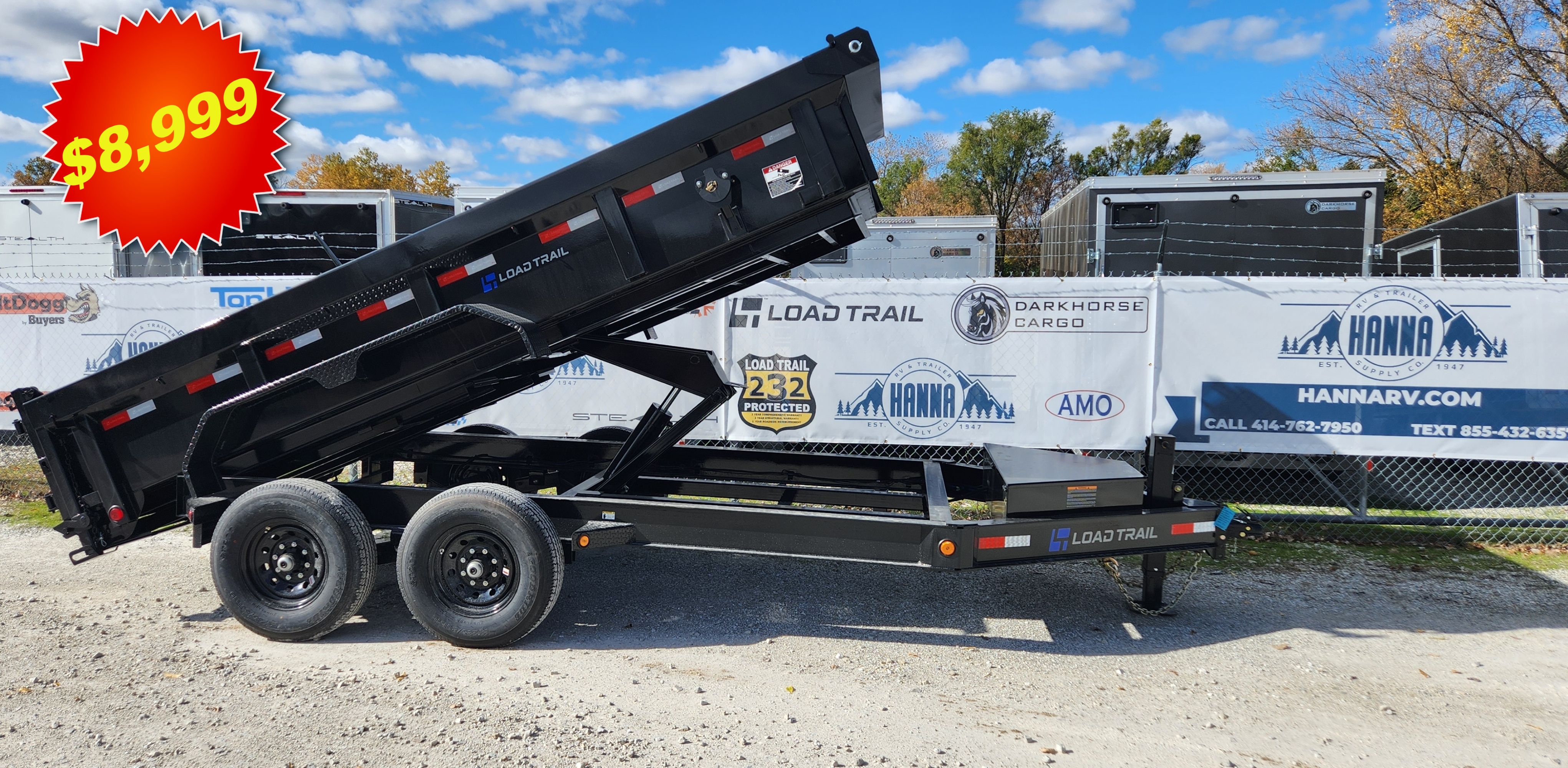 Load Trail 83 X 14 Tandem Axle 14,000 Lb Low Profile Dump Trailer with Scissor Lift with 30" Max Step